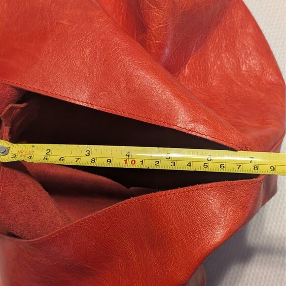 Sabina New York Red Leather Shoulder Bag Designer Purse & Wristlet  Mag Closure - Picture 7 of 12